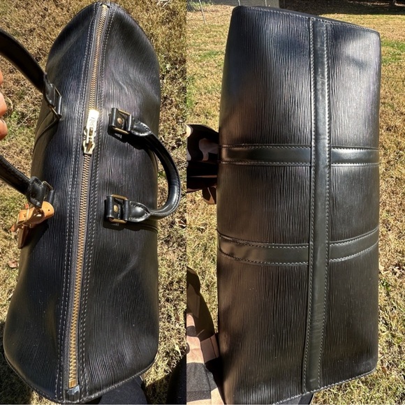 NWOT Louis Vuitton Keepall 50 Blk Epi w/Vachetta luggage tag and handle fastener - Picture 9 of 10